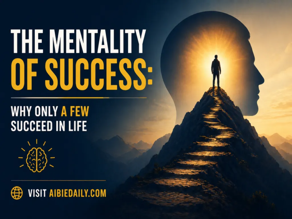 image of poster for the mentality of success why only a few succeed in life
