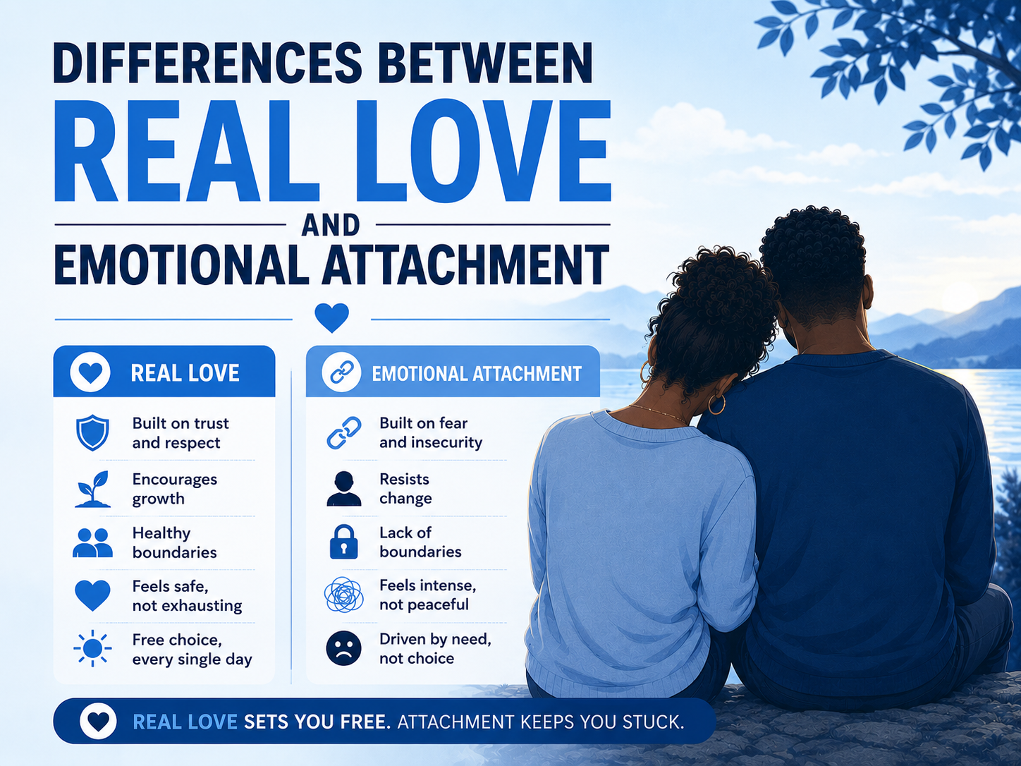 image depicting the difference between attachment and love
