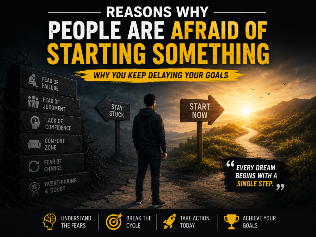 image of poster on why people are afraid to start something