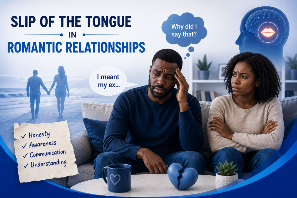 image depicting slip of the tongue in romance