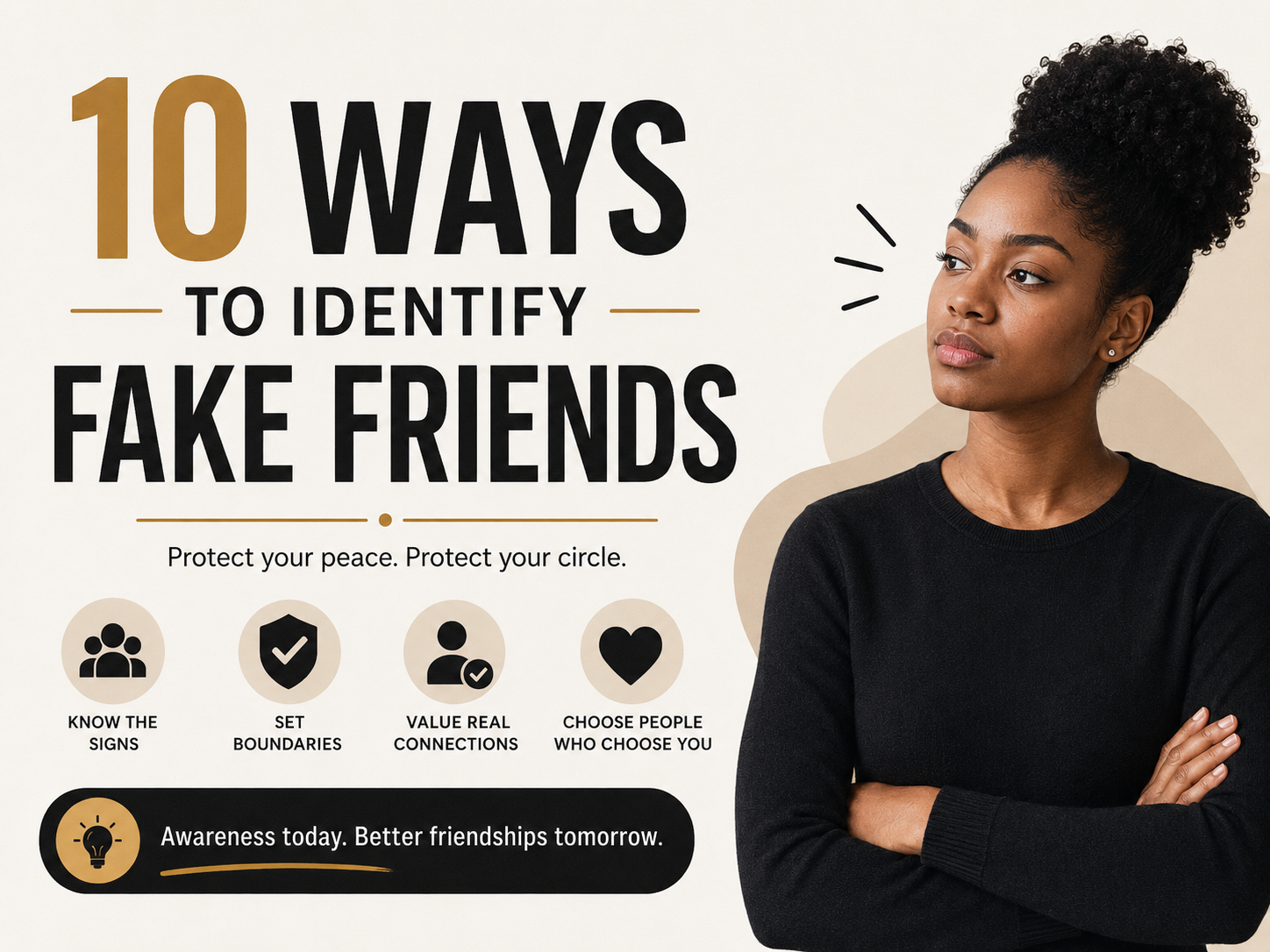 image of poster on ways to identify fake friends