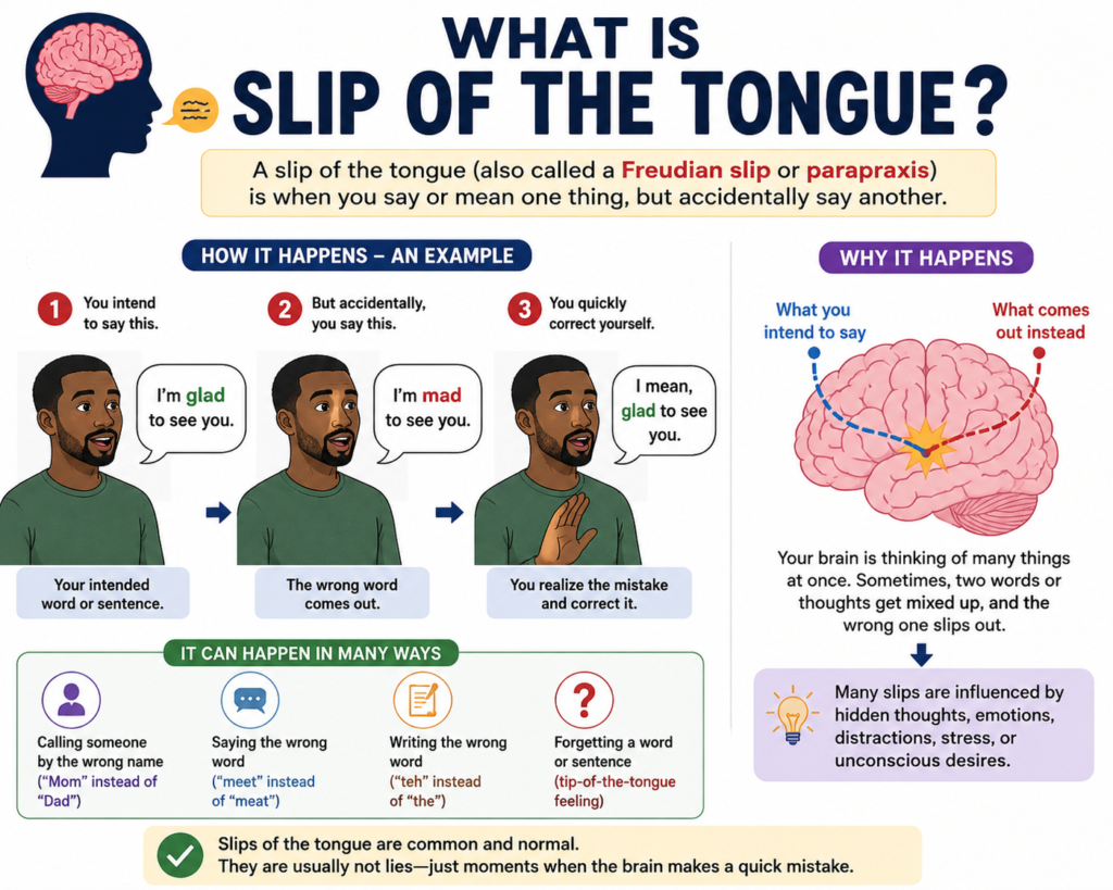 mage depicting slip of the tongue