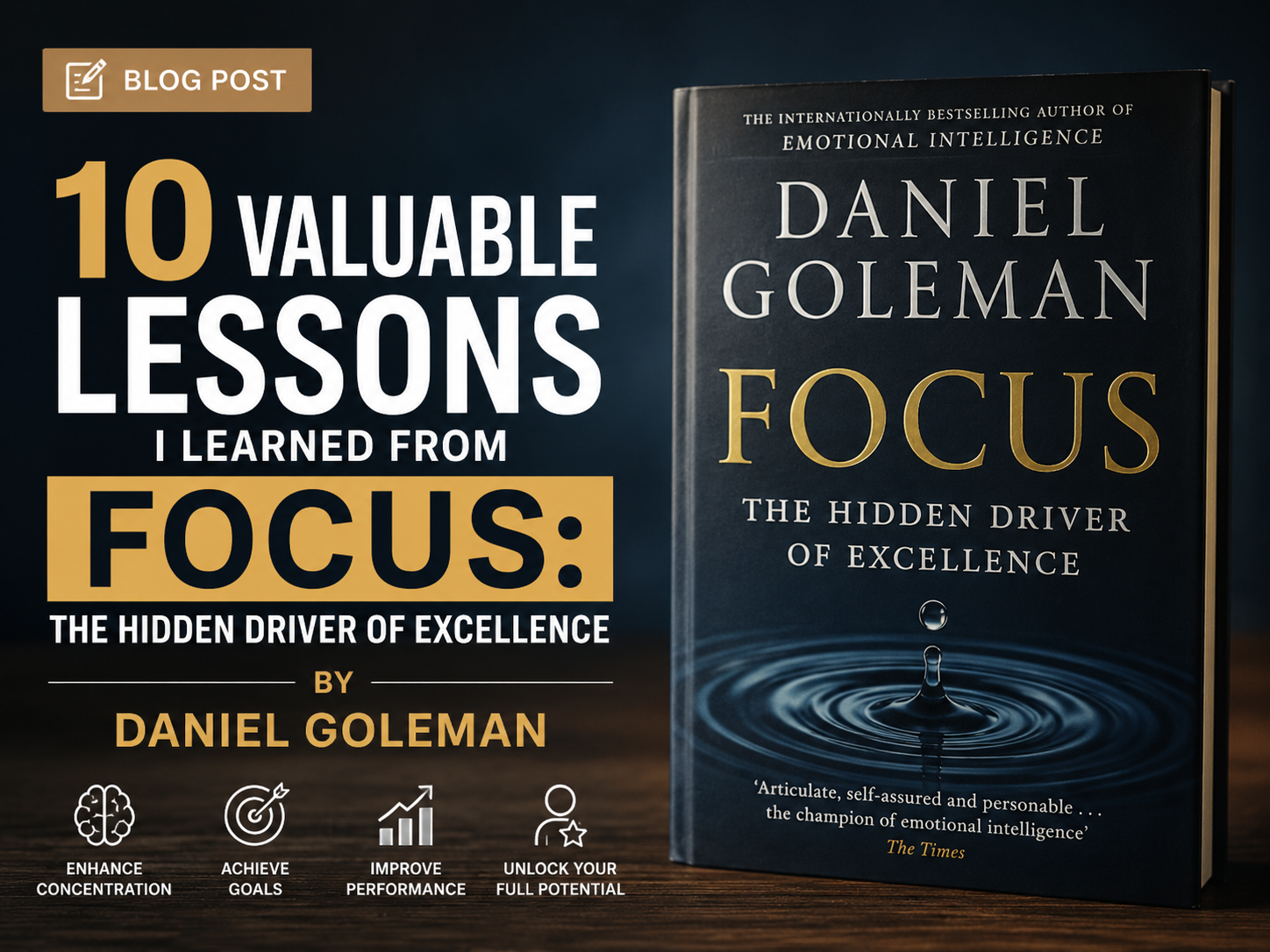 image of poster for 10 lessons learnt from the book focus by daniel coleman